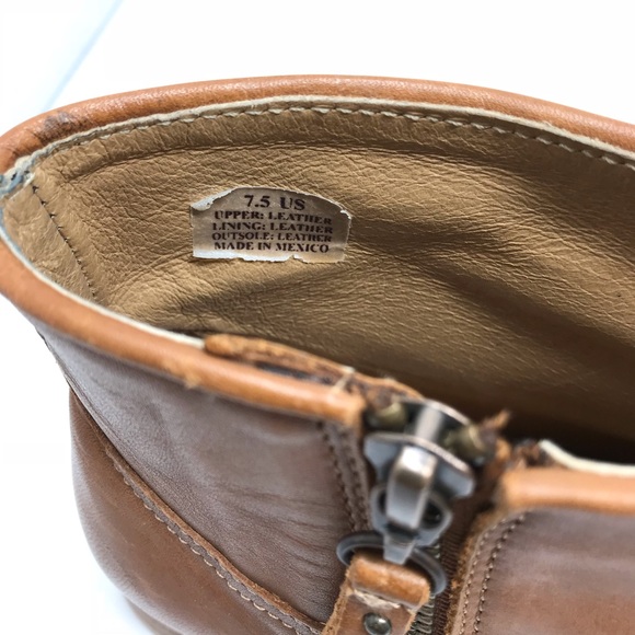 Nordstrom Hinge Cognac Leather Short Ankle Boots - Picture 7 of 8